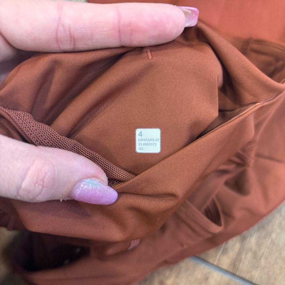 Lululemon Fast and Free High-Rise Tight 25” Pockets Dark Terracotta Womens Sz 4 - Picture 5 of 7
